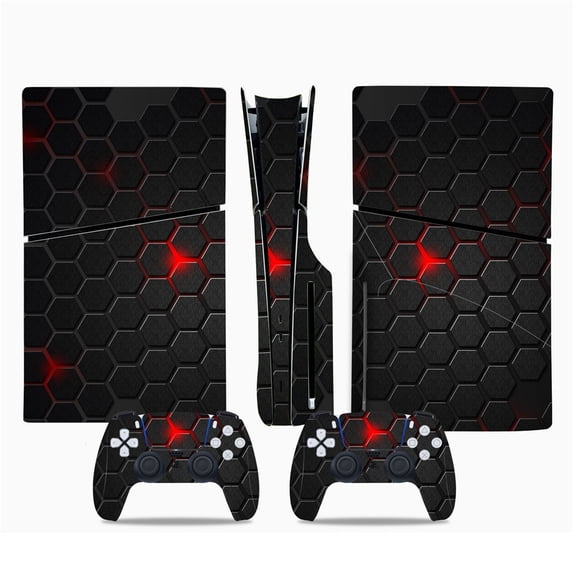 for PS5 Slim Disc Edition,Console and Controller Accessories Cover Skins,Carbon Fiber Protective Wrap Cover Vinyl Sticker Decals for Playstation 5 Slim,Game Console Accessories