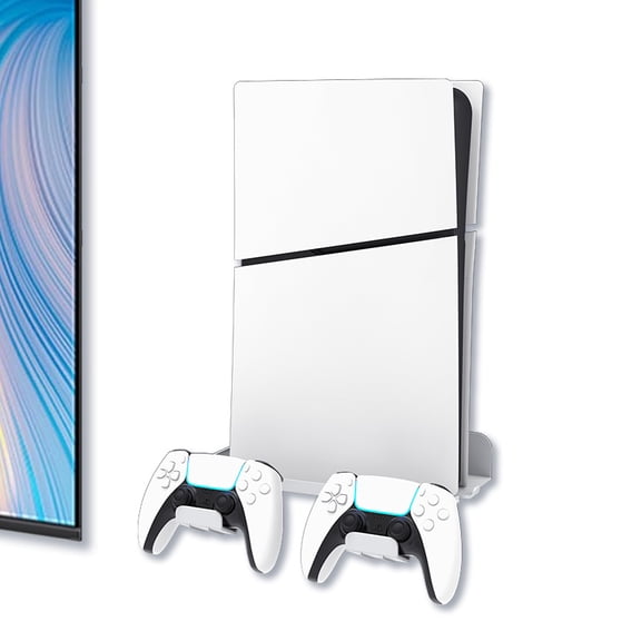 PS5 Slim/PS5 Pro/PS5 Wall Mount, Metal Wall Mount Kit for Playstation 5 Console & Controllers, Enhance Heat Dissipation Console Wall Mount, Space Saving & Stable Wall Stand Holder