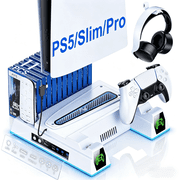 PS5 Stand with Cooling Sation for PS5 Slim,PRO,ESYWEN PS5 Accessories with PS5 Cooling Stand for PS5 Slim/Pro/Disc/Digital Version