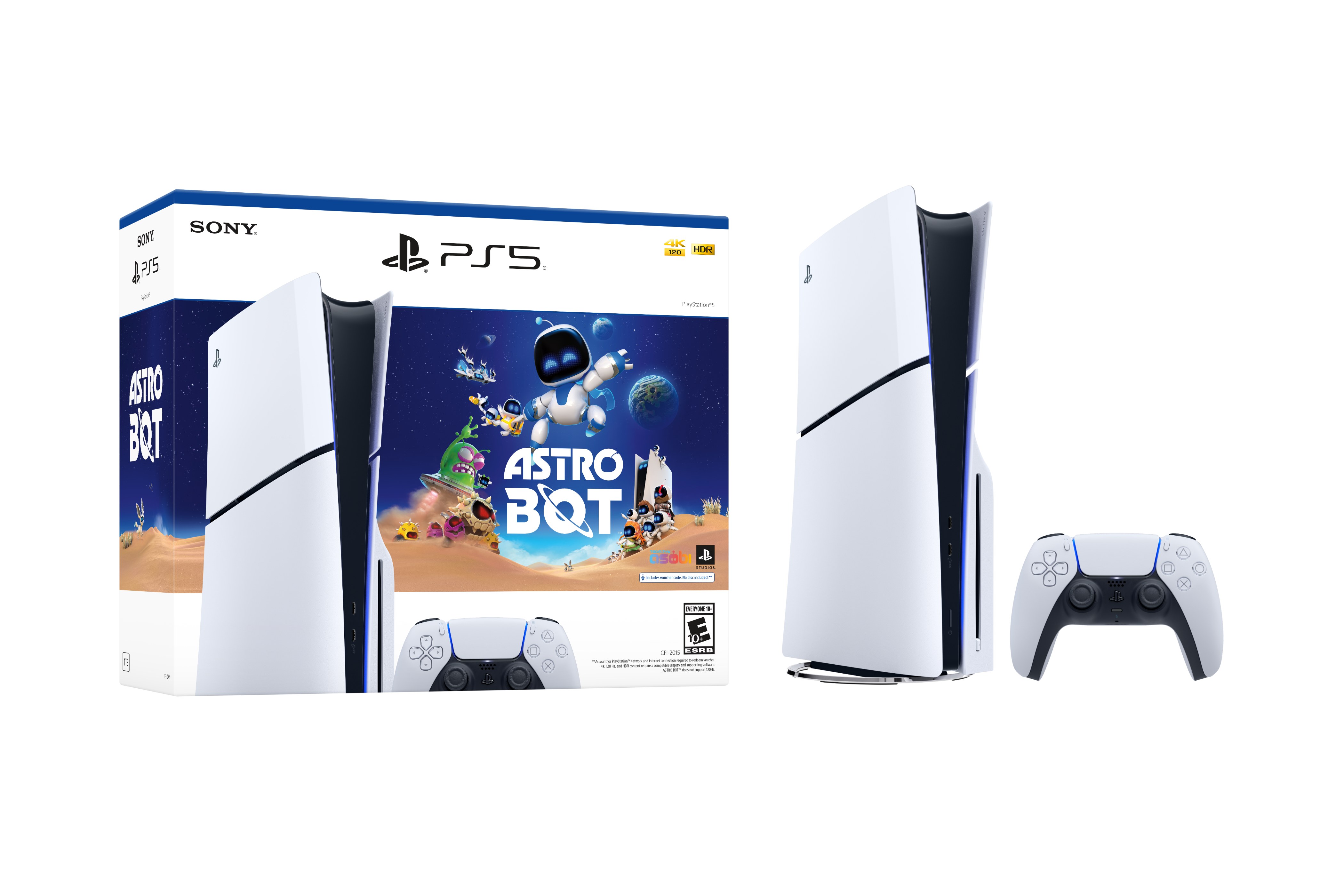 Sony playstation 5 slim disc astro bot bundle 1tb bela konzola z embalažo