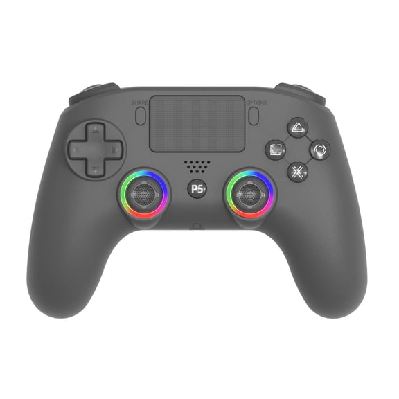 PS5 Style Wireless Controller, RGB Joysticks, Turbo Function, Asymmetric Vibration