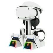 PS5 VR2 Magnetic Charging Station with RGB Lights - Dual Controller Charger, VR Headset & Headphone Storage Rack for PS5/PS5 Slim | PS5 VR2 Accessories