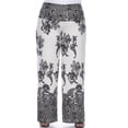 thumbnail image 1 of PS550-31-2X Plus Size Floral Paisley Printed Palazzo Pants, Beige & Charcoal - 2X, 1 of 1