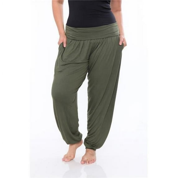 PS560-Olive-2XL Plus Harem Pants, Olive - 2XL