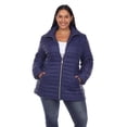 thumbnail image 1 of PS8999-02-2X Womens Plus Size Puffer Coat with Zip Closure & Zip Side Pockets, Navy - 2XL, 1 of 1