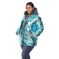thumbnail image 1 of PS927-02-2X Women Metallic Puffer Coat with Hoodie, Light Blue - 2XL, 1 of 1