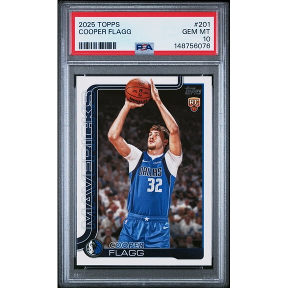 PSA 10 Cooper Flagg 2025 Topps #201 Rookie Card Dallas Mavericks