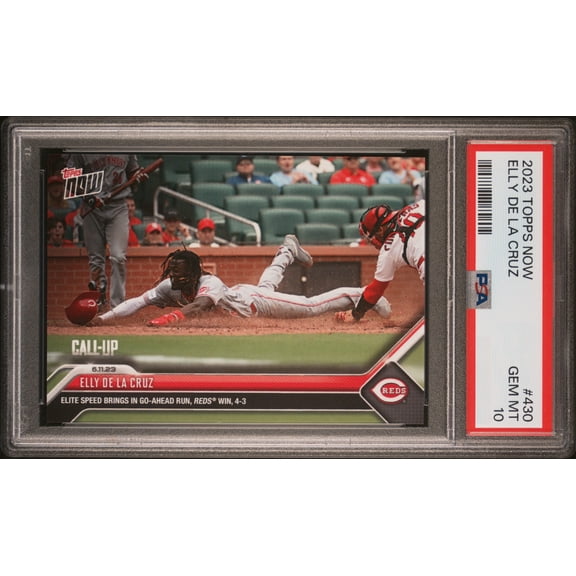 PSA 10 Elly De La Cruz 2023 Topps Now #430 Go Ahead Run Rookie Card