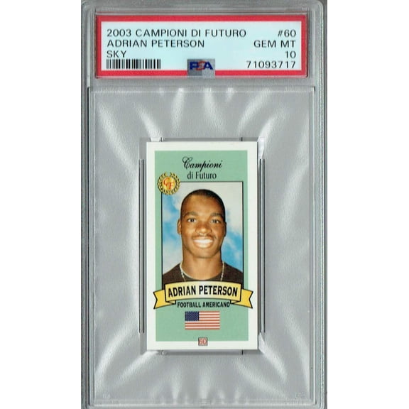 PSA 10 GEM-MT Adrian Peterson 2003 Campioni Futuro #60 Rookie Card Blue Sky SP