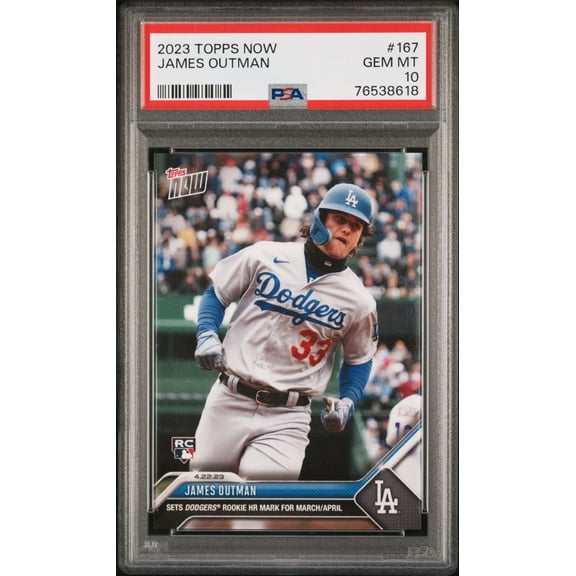 PSA 10 GEM-MT James Outman 2023 Topps Now #167 Rookie Card Dodgers