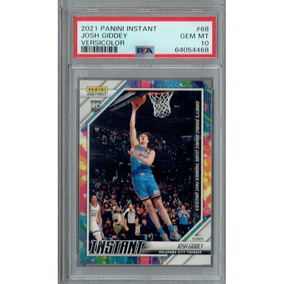 PSA 10 GEM-MT Josh Giddey 2021 Panini Instant #68 Rookie Versicolor Jersey #3/5