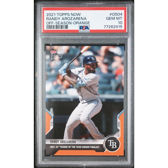 PSA 10 GEM-MT Randy Arozarena 2021 Topps Now #OS04 Rookie Card Orange #5/5