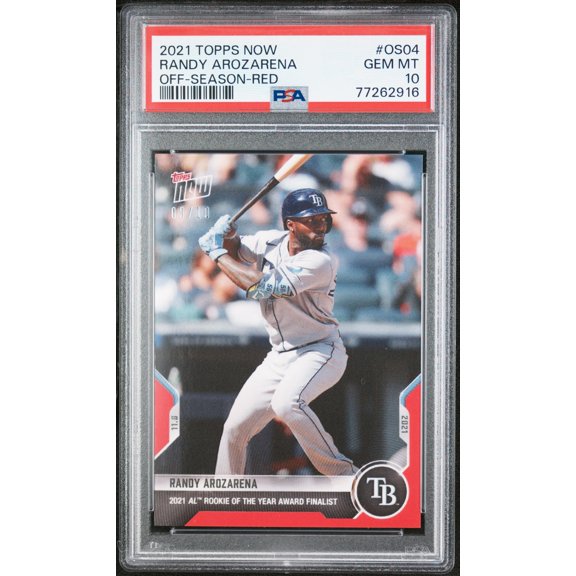 PSA 10 GEM-MT Randy Arozarena 2021 Topps Now #OS04 Rookie Card Red #9/10
