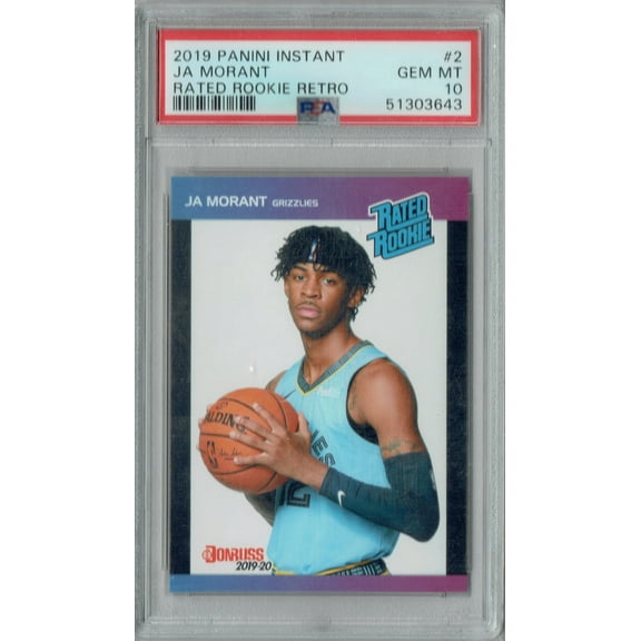 PSA 10 Ja Morant 2019 Panini Instant #2 Retro Rated Rookie Card Memphis Grizzlies