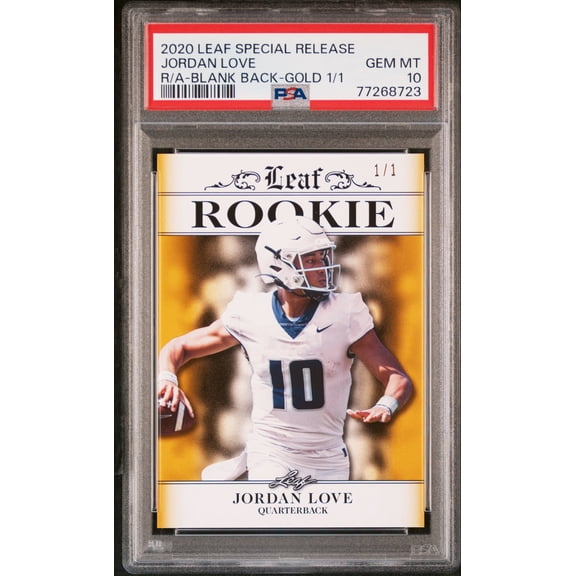 PSA 10 Jordan Love 2020 Leaf Exclusive #3 Rookie Card Gold Blank Back 1/1