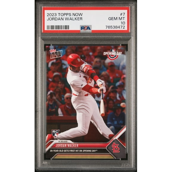 PSA 10 Jordan Walker 2023 Topps Now #7 Rookie Card St. Louis Cardinals