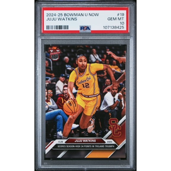 PSA 10 JuJu Watkins 2024 Bowman University Now #19 USC Trojans Rookie Card USC Trojans