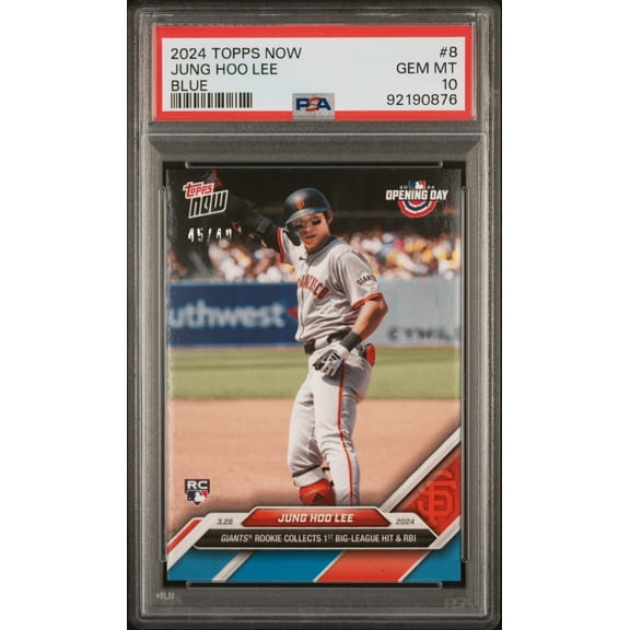 PSA 10 Jung Hoo Lee 2024 Topps Now #8 Blue SP #45/49 Rookie Card San Francisco Giants