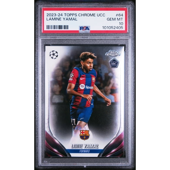 PSA 10 Lamine Yamal 2023 Topps Chrome #64 Barcelona Rookie Card