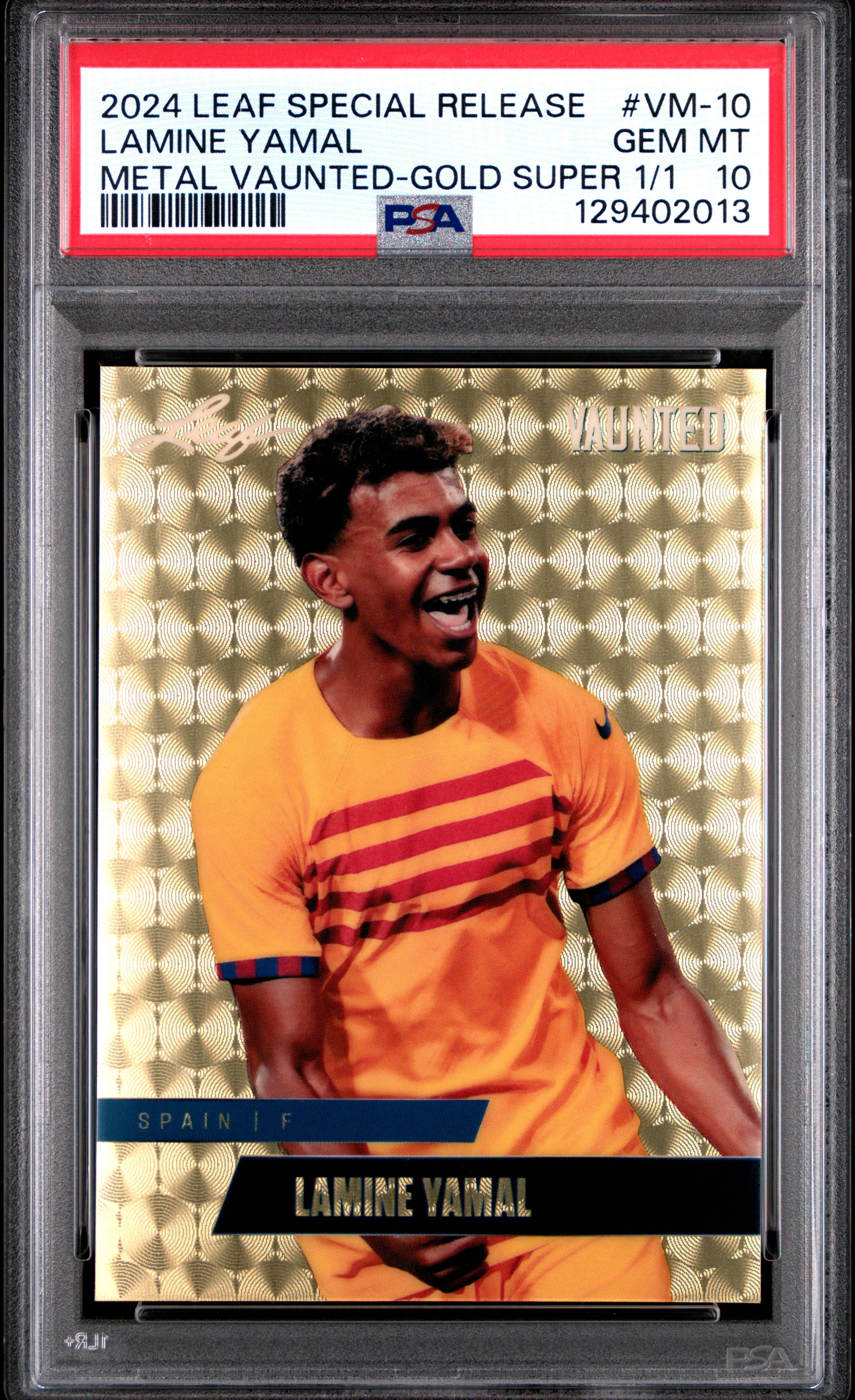 PSA 10 Lamine Yamal 2024 Leaf Vaunted Metal VM 10 Gold Superprismatic psa-10-lamine-yamal-2024-leaf-vaunted-metal-vm-10-gold-superprismatic