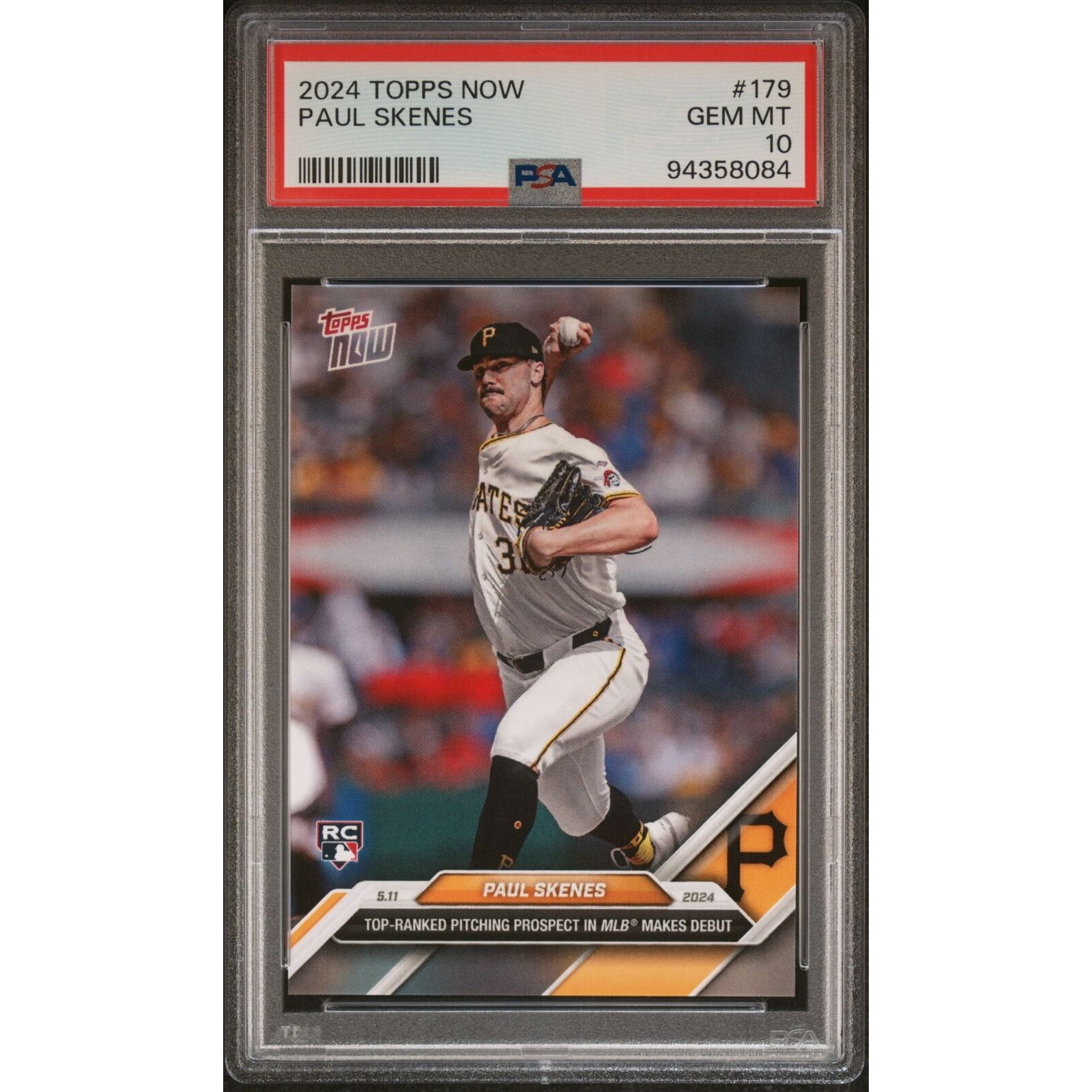 PSA 10 Paul Skenes 2024 Topps Now 179 MLB Debut! Rookie Card