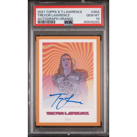 PSA 10 Trevor Lawrence 2021 Topps X #46A Orange Auto #49/99 Rookie Card
