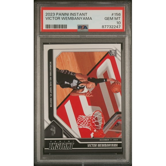 PSA 10 Victor Wembanyama 2023 Panini Instant #156 Huge Night Houston Rookie Card