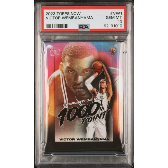 PSA 10 Victor Wembanyama 2023 Topps Now #VW1 1000th Point Rookie Card San Antonio Spurs