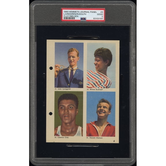 PSA 2 Cassius Clay 1960 Hemmets Journal Panel #6 Ljunggren/Rudolph/Nielsen Rookie Card