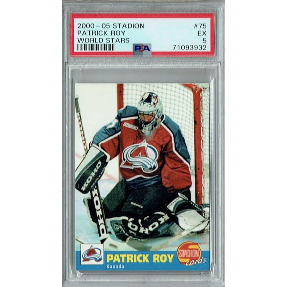 PSA 5 EX Patrick Roy 2000-05 Stadion #75 Rare Trading Card World Stars