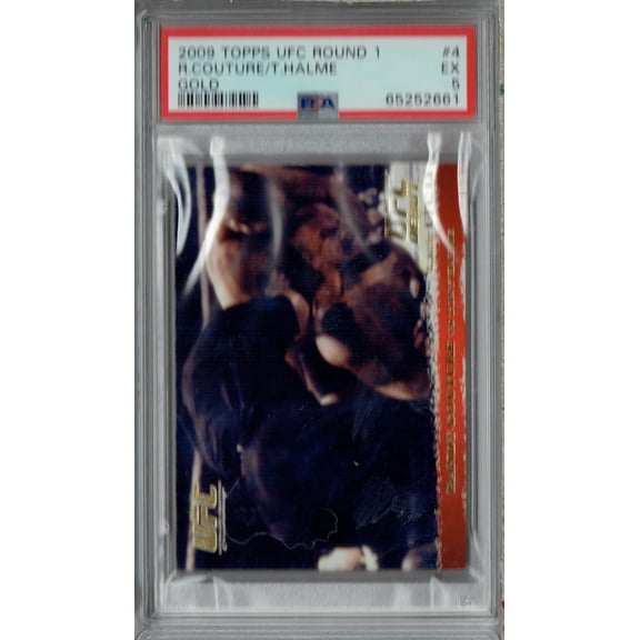 PSA 5 EX Randy Couture 2009 Topps UFC Round 1 #4 Rookie Card Gold