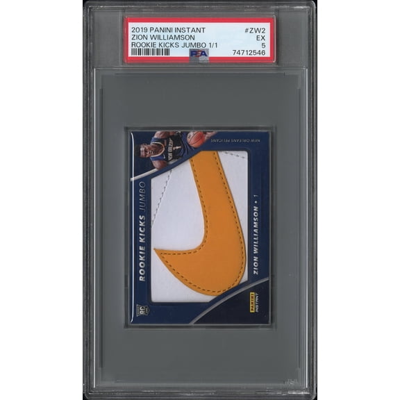 PSA 5 Zion Williamson 2019 Panini Instant #ZW2 Kicks Jumbo 1/1 Rookie Card