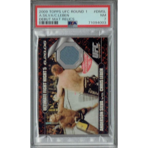 PSA 7 Anderson Silva 2009 Topps UFC Round 1 #DMSL Rookie Card Debut Mat Relics