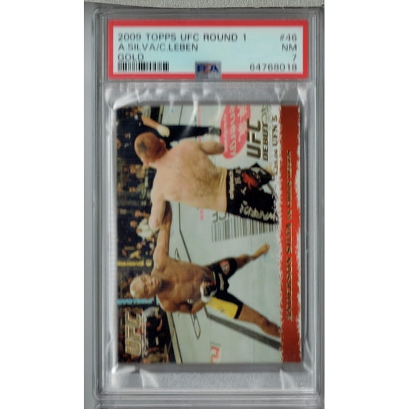 PSA 7 NM Anderson Silva 2009 Topps UFC Round 1 #46 Rookie Card Thick Gold SP