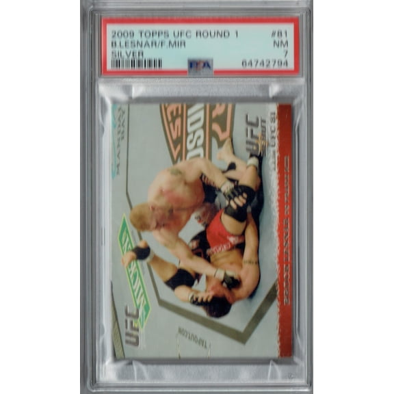 PSA 7 NM Brock Lesnar 2009 Topps UFC Round 1 #81 Rookie Card Silver 288 Made