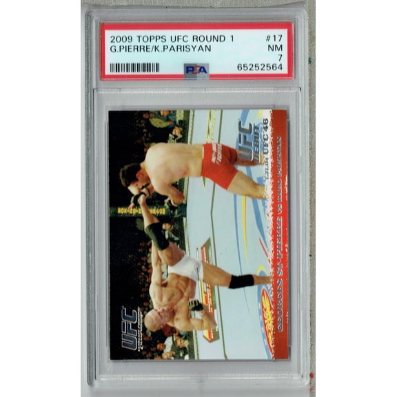 PSA 7 NM Georges St. Pierre 2009 Topps UFC Round 1 #17 Rookie Card