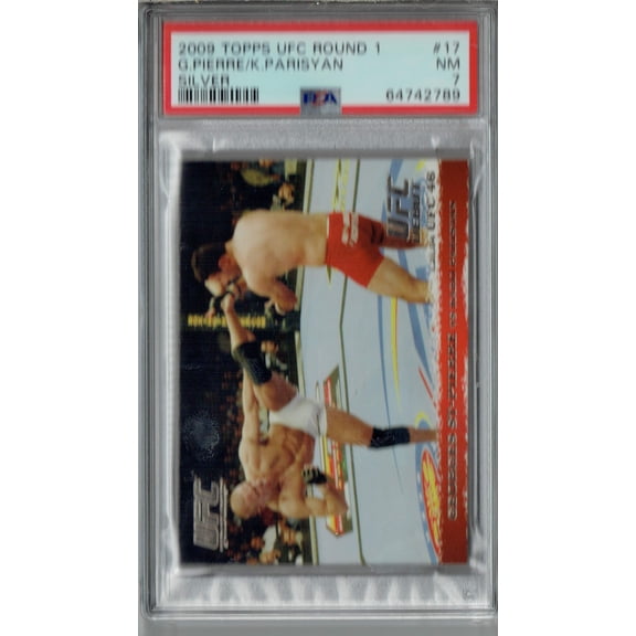 PSA 7 NM Georges St-Pierre 2009 Topps UFC Round 1 #17 Rookie Silver 288 Made