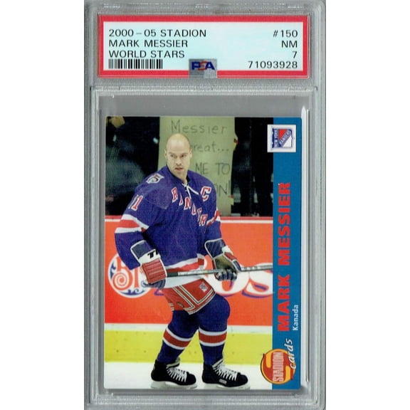 PSA 7 NM Mark Messier 2000-05 Stadion #150 Rare Trading Card World Stars