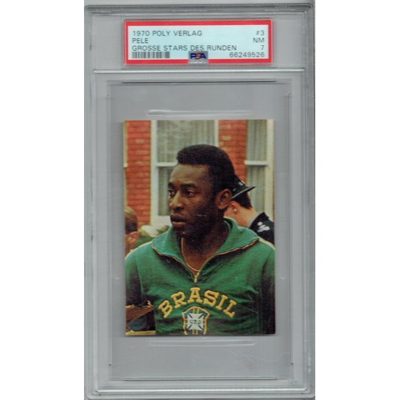 PSA 7 Pele 1970 Poly Verlag #3 Grosse Stars Des Runden Rare Trading Card Brazil