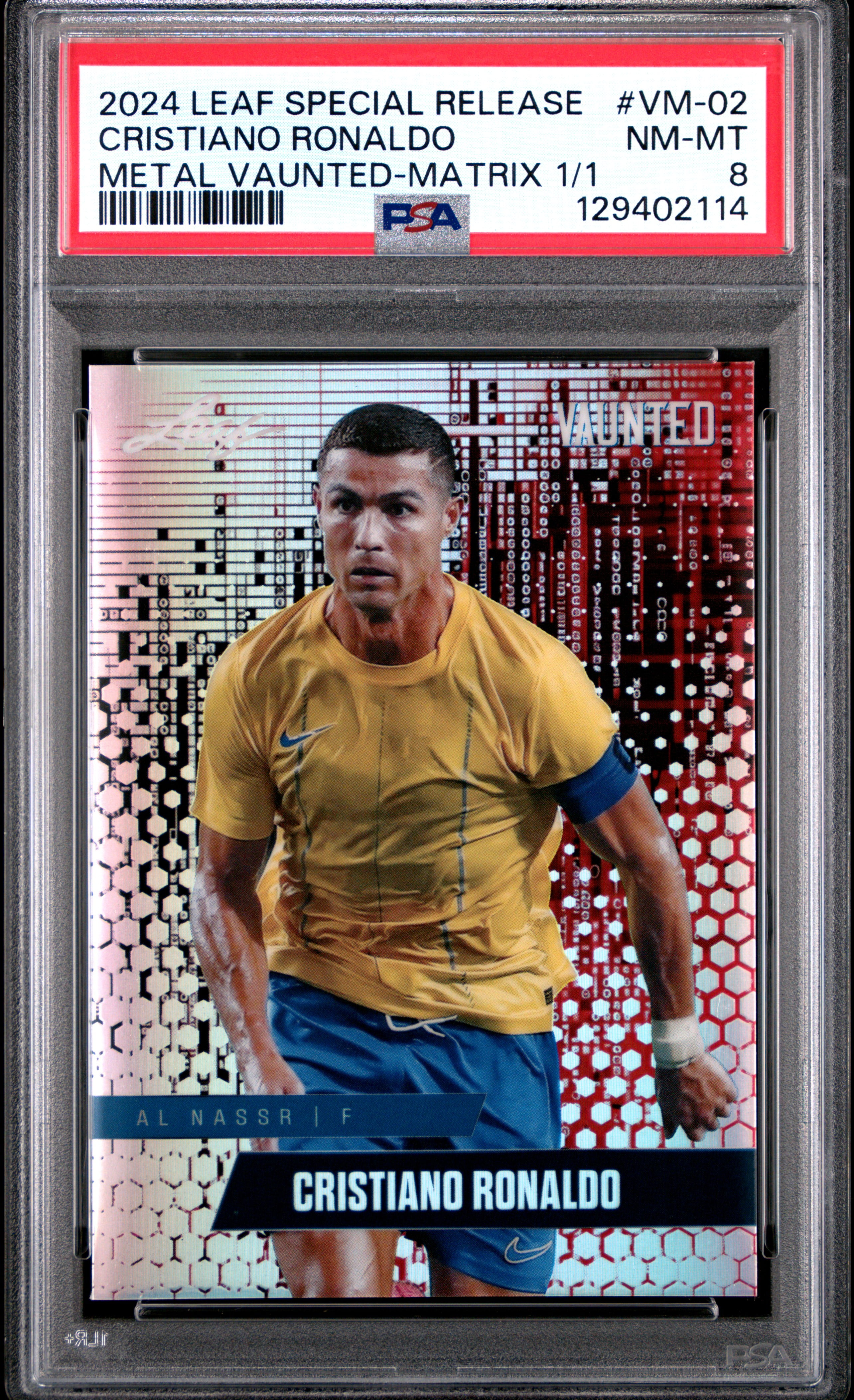PSA 8 Cristiano Ronaldo 2024 Leaf Vaunted Metal #VM-02 Matrix 1/1 Rare  Trading Card Portugal - Walmart.com