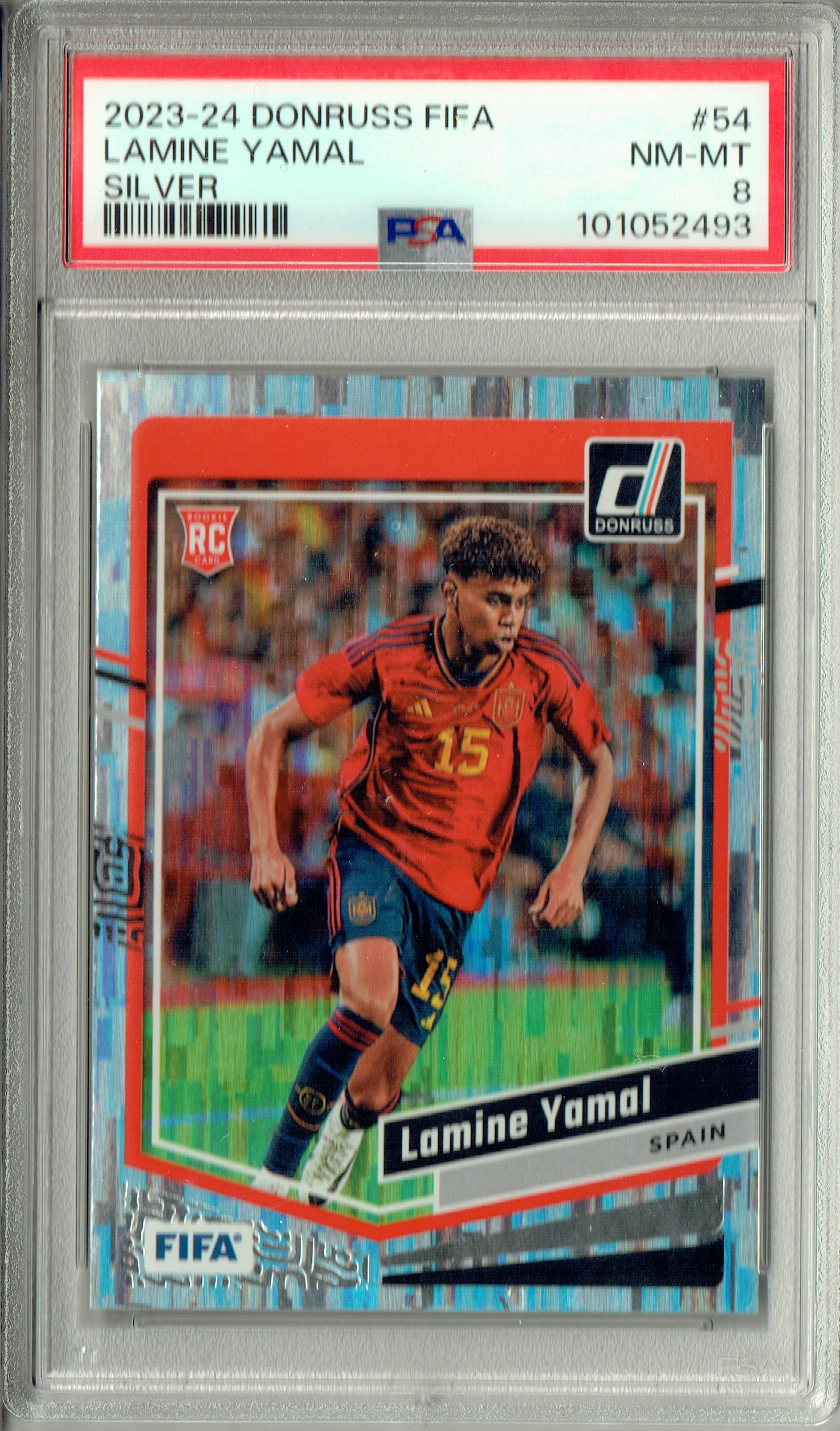 PSA 8 Lamine Yamal 2023 Donruss FIFA #54 Silver SP Rookie Card 