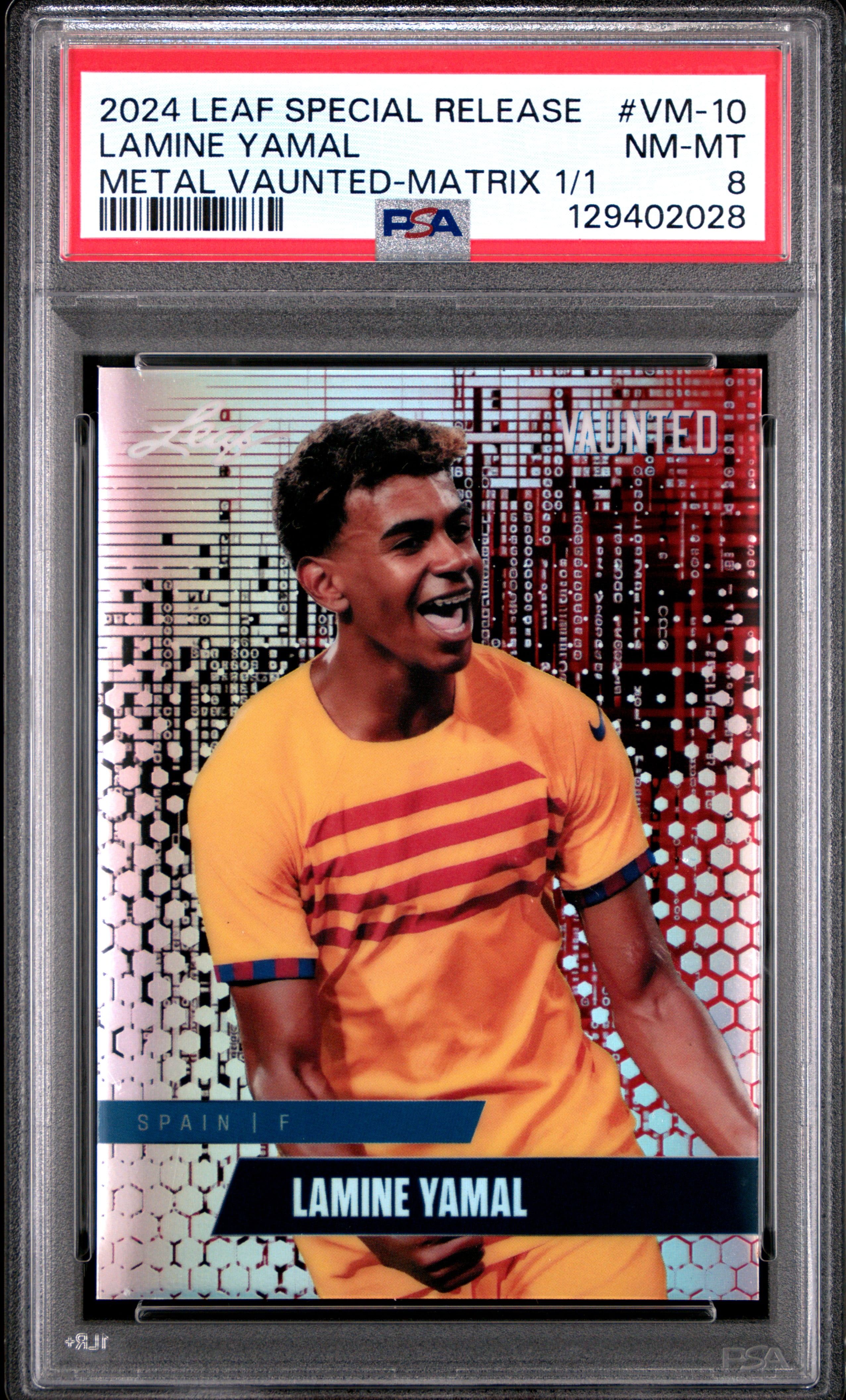 PSA 8 Lamine Yamal 2024 Leaf Vaunted Metal VM 10 Matrix 1 1 Rookie psa-8-lamine-yamal-2024-leaf-vaunted-metal-vm-10-matrix-1-1-rookie