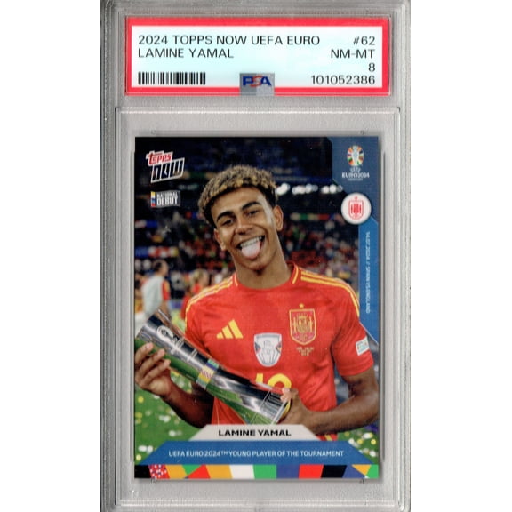 PSA 8 Lamine Yamal 2024 Topps Now #62 FIFA Rookie Card Spain
