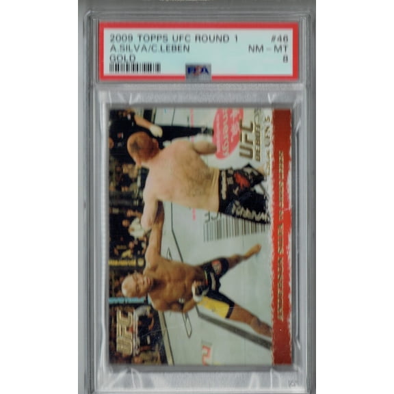 PSA 8 NM-MT Anderson Silva 2009 Topps UFC Round 1 #46 Rookie Card Thick Gold SP
