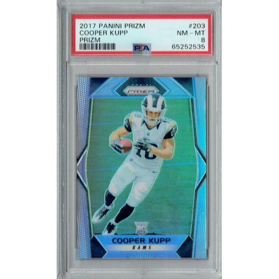 PSA 8 NM-MT Cooper Kupp 2017 Panini Prizm #203 Silver Rams Rookie Card Prizm