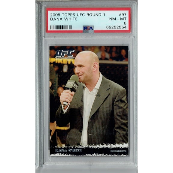 PSA 8 NM-MT Dana White 2009 Topps UFC Round 1 #97 Rookie Card