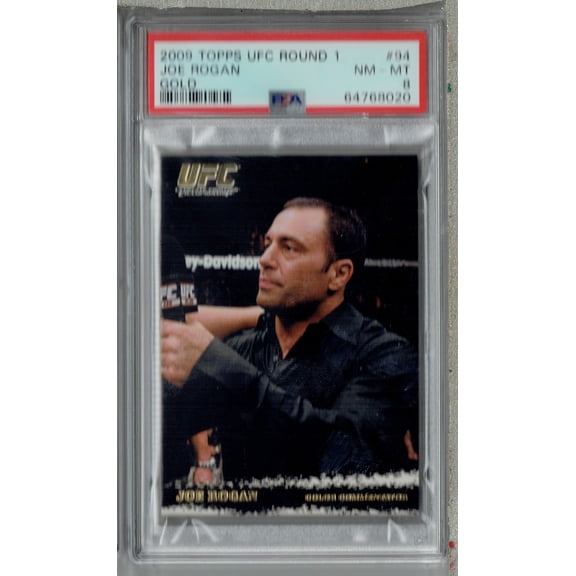 PSA 8 NM-MT Joe Rogan 2009 Topps UFC Round 1 #94 Rookie Card Thick Gold SP
