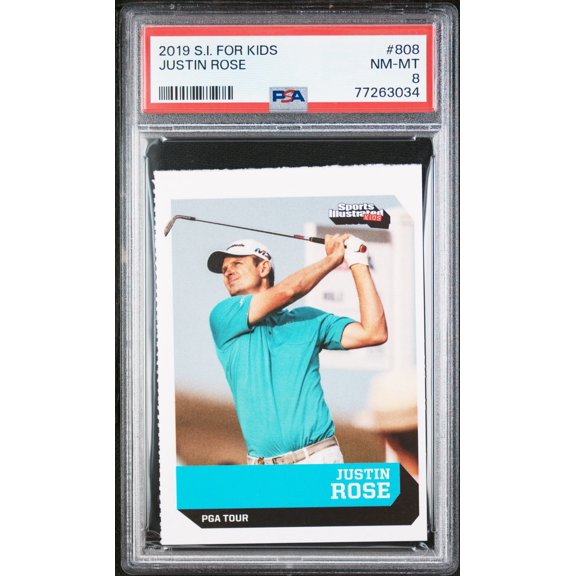 PSA 8 NM-MT Justin Rose 2019 S.I. For Kids #808 Rookie Card