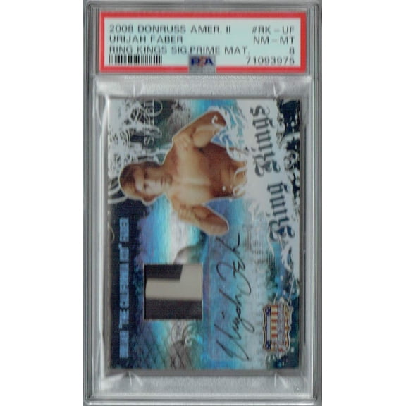 PSA 8 Urijah Faber 2008 Donruss Americana #RK-UF Rookie Card Prime Mat #26/100