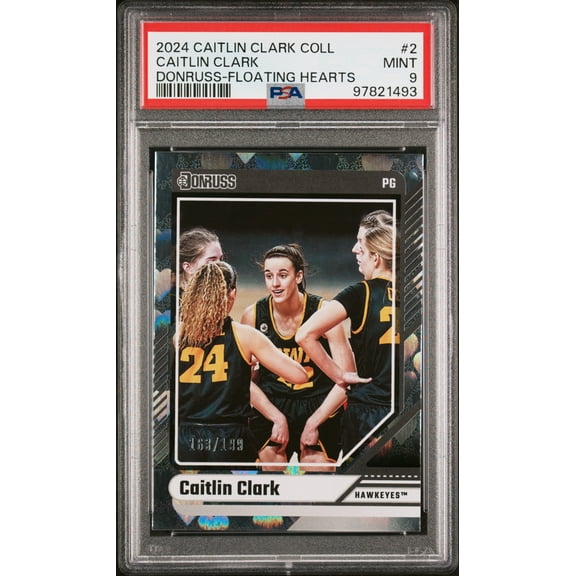 PSA 9 2024 Panini Caitlin Clark Collection #2 Hearts #163/1999 Rookie Card